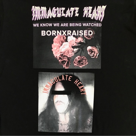 BORN X RAISED Immaculate heart long sleeve shirt BLK size XL - Picture 5 of 7